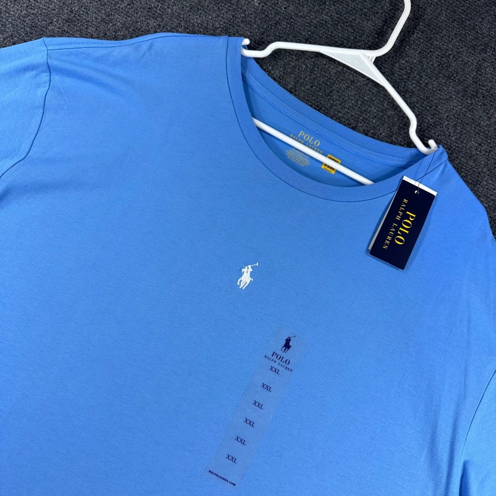 Polo Ralph Lauren T Shirt Mens XXL 2XL Blue Classic Fit Cotton Pony Logo NWT
